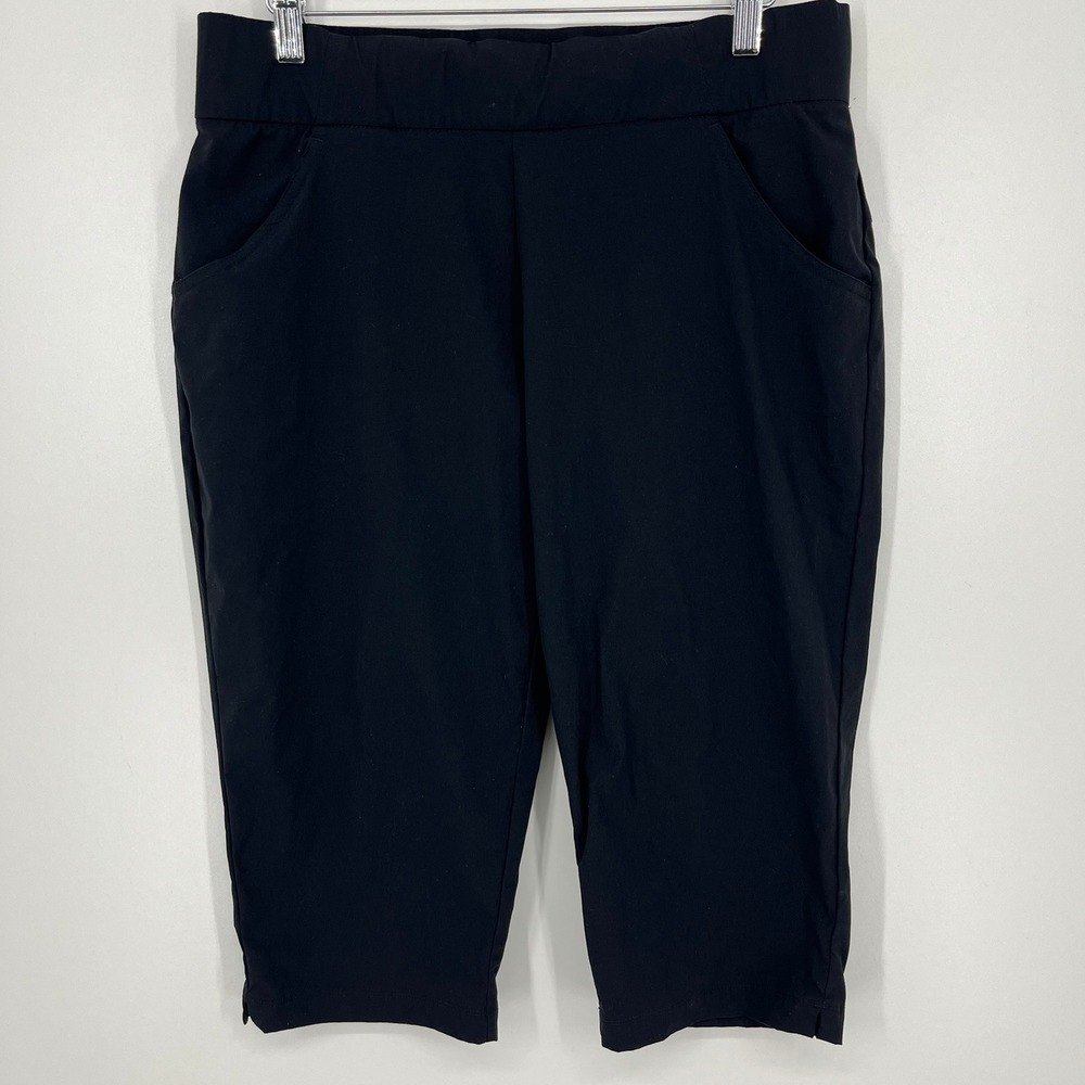 Columbia Anytime Casual Capri Pants Women Large Black XL0992 Hiking Outdoor